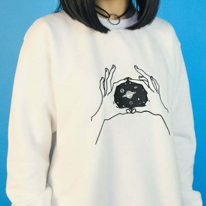 youthful inner space graphic sweatshirt   trendy & cosmic 5886