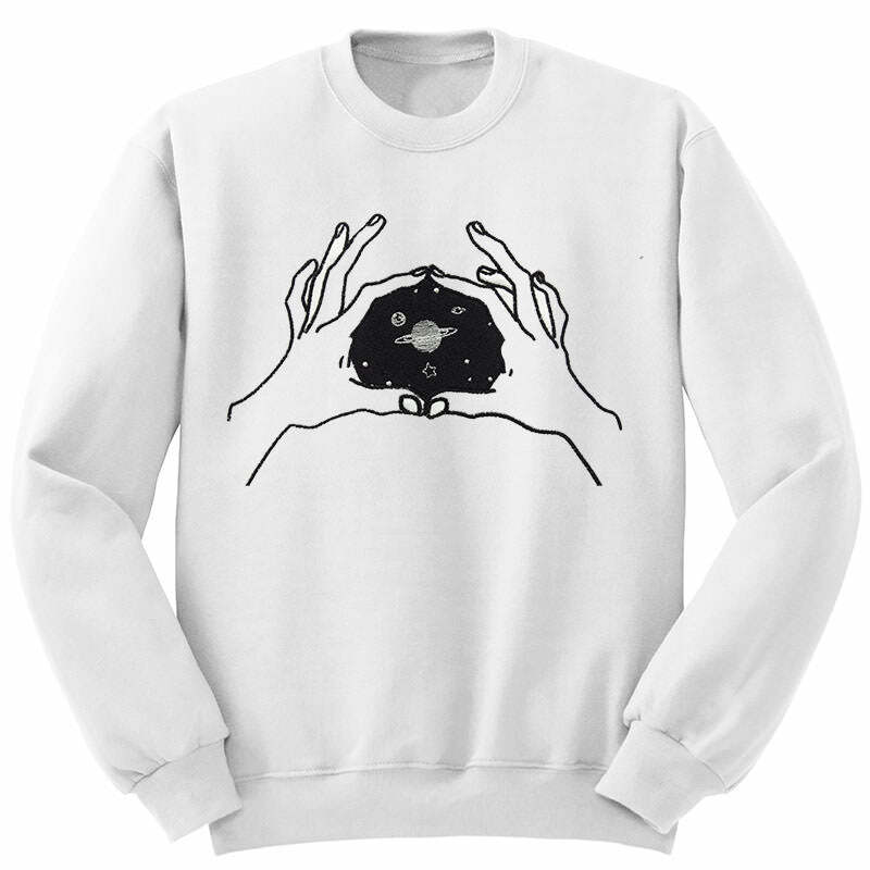 youthful inner space graphic sweatshirt   trendy & cosmic 8706