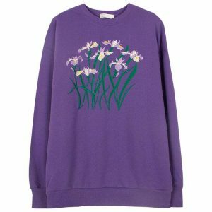 youthful iris embroidered sweatshirt   chic & vibrant 6063