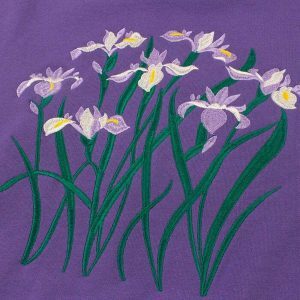 youthful iris embroidered sweatshirt   chic & vibrant 8436