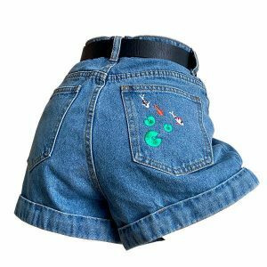 youthful koi fish embroidered shorts streetwear essential 6934