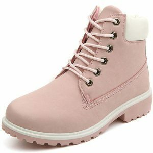 youthful lace up pink boots flat & chic streetwear staple 5700