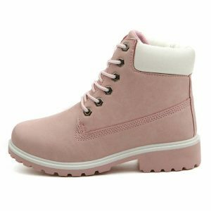 youthful lace up pink boots flat & chic streetwear staple 8293