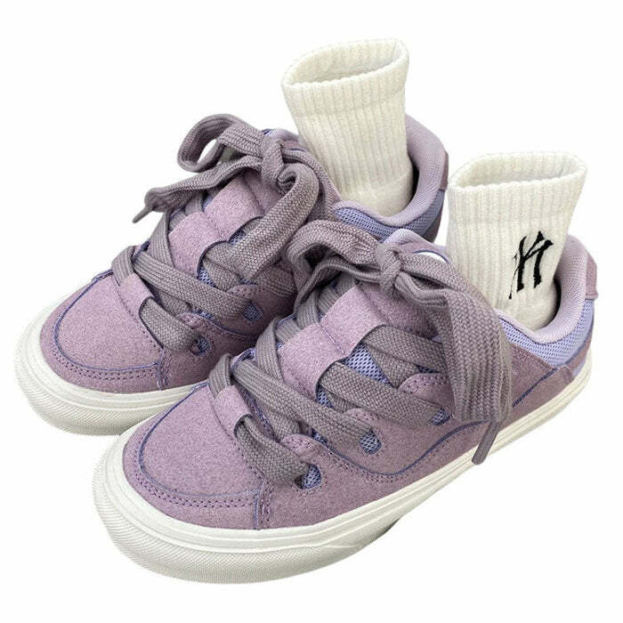 youthful lavender skater sneakers   streetwear icon 4456