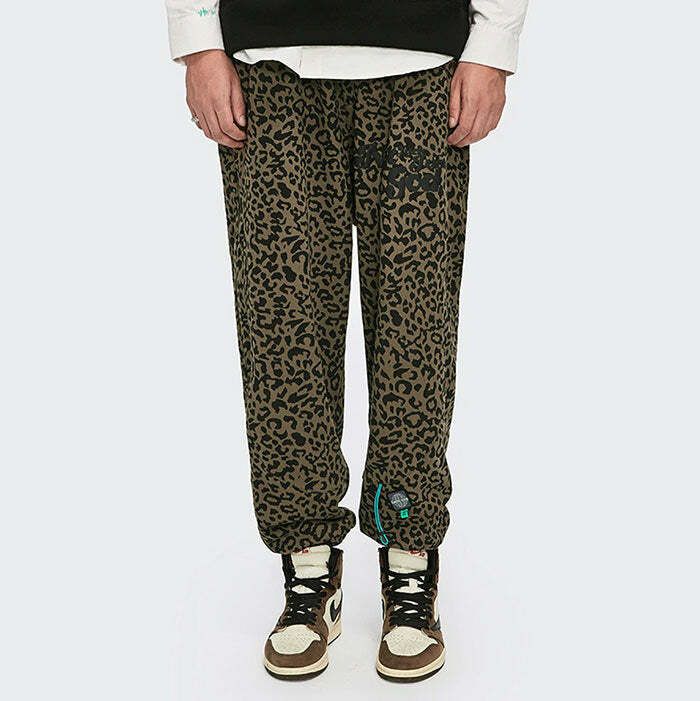 youthful leopard print wide pants   streetwear icon 2199