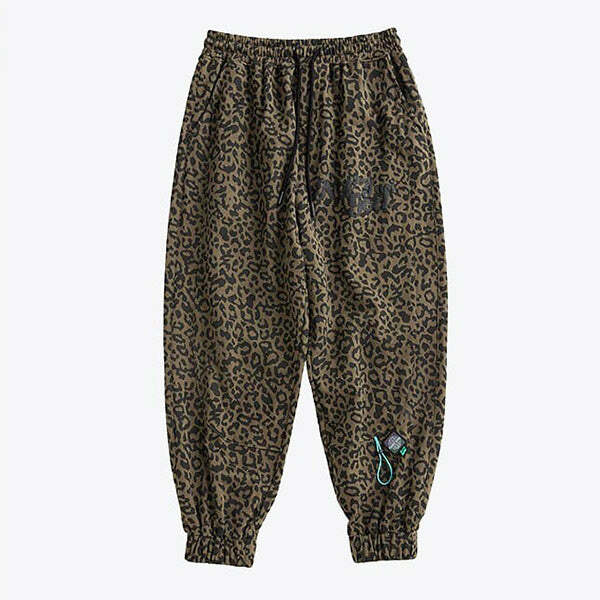 youthful leopard print wide pants   streetwear icon 6711