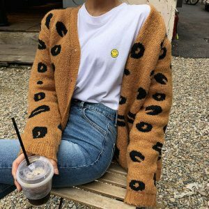youthful lola leopard cardigan   chic & bold streetwear 4599