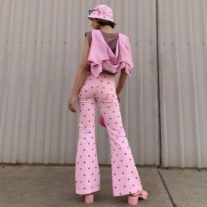 youthful love bites flare trousers   chic & retro streetwear 2278