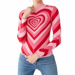 youthful love print sweater iconic & cozy statement 8028