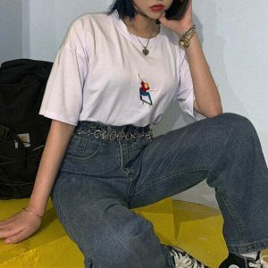 youthful nollie embroidered tee   streetwear classic 1057