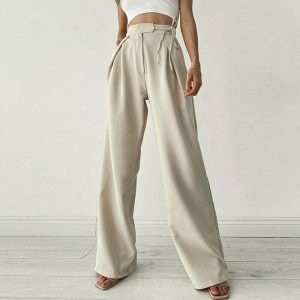 youthful old money wide pants   sleek & timeless style 8295