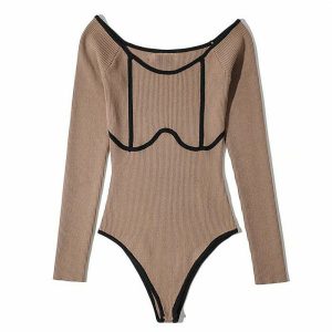 youthful outta town bodysuit   chic underbust design 4014