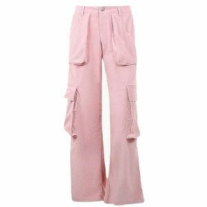 youthful pastel pink cargo pants   chic & trendy streetwear 8447