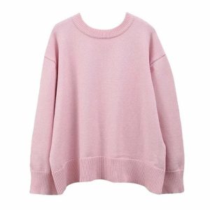 youthful pastel pink sweater oversized & chic comfort 2116