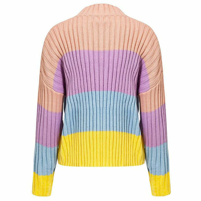 youthful pastel rainbow jumper   vibrant & cozy fashion 3667
