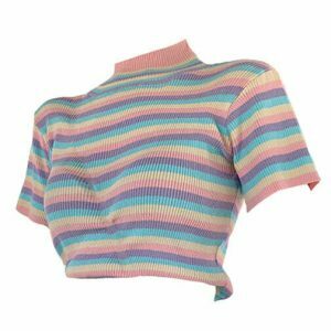 youthful pastel ribbed top sweet & chic streetwear staple 8464