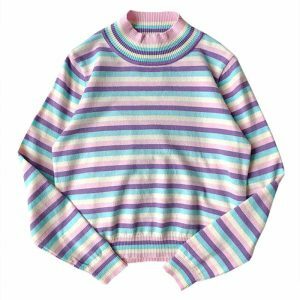 youthful pastel striped jumper chic turtleneck design 1680