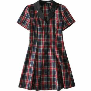 youthful plaid dress   embrace your style & comfort 6033
