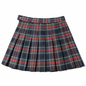 youthful plaid skirt school spirit & trendy vibes 6676