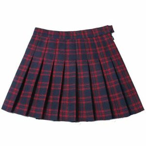 youthful plaid skirt school spirit & trendy vibes 7942