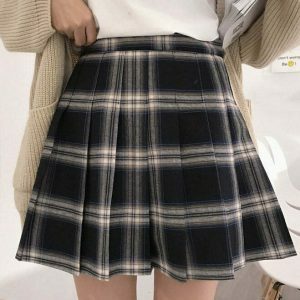 youthful pleated prep skirt   classic & trendy streetwear 6651