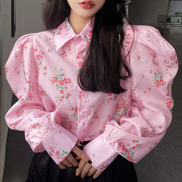 youthful princess mood floral shirt   chic & vibrant style 5100