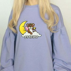 youthful psycho bear sweatshirt   edgy urban streetwear 5201