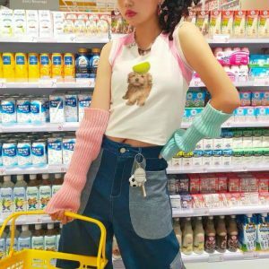 youthful puppy y2k tank top   retro vibes & streetwear chic 2494