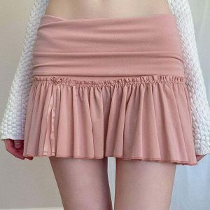 youthful pure blush mini skirt   chic & flirty streetwear 8000