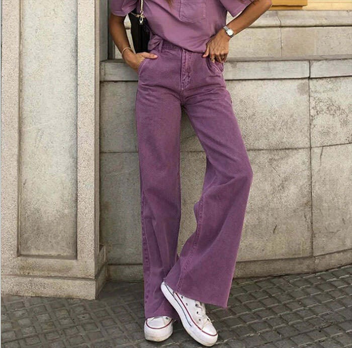 youthful purple aesthetic jeans high waisted & trendy 2619