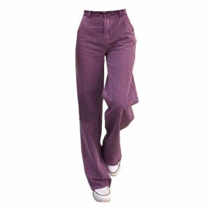 youthful purple aesthetic jeans high waisted & trendy 4382