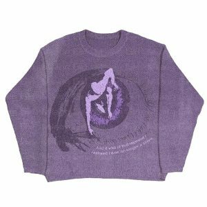 youthful purple eye sweater aesthetic & trendy design 8515