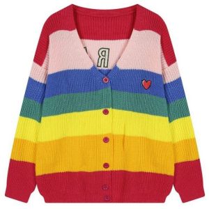 youthful rainbow cardigan bold colors & comfort fit 7005