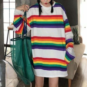 youthful rainbow connect long sleeve tee   streetwear icon 6492