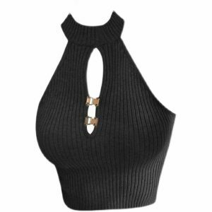 youthful ribbed halter top florence inspired chic design 2230