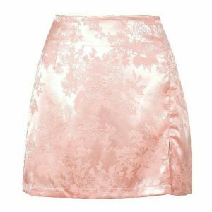 youthful satin skirt with missed calls print trendy & chic 1354