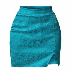 youthful satin skirt with missed calls print trendy & chic 1720