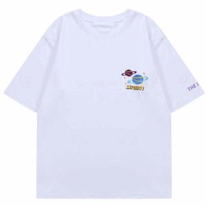 youthful saturn print t shirt   chic & cosmic style 1302