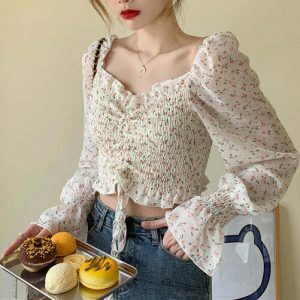 youthful secret garden crop top   chic floral streetwear 7029