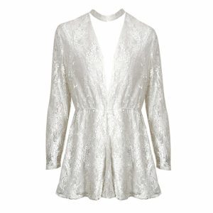 youthful sequin romper wandering star design chic appeal 2118