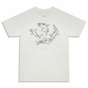 youthful shark embroidered tee   streetwear icon 6526