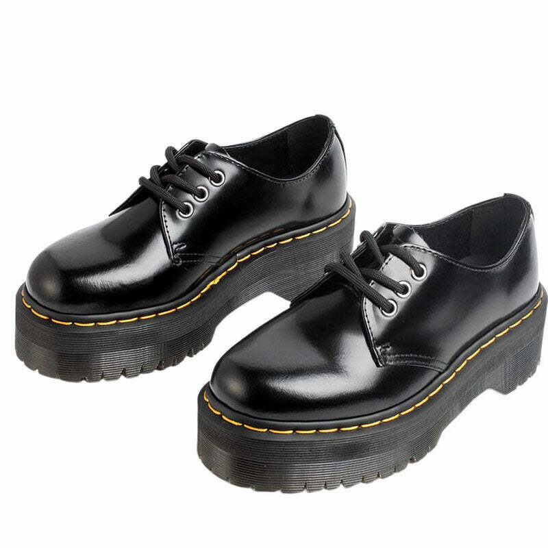 youthful skippin' school platform boots edgy streetwear 4290