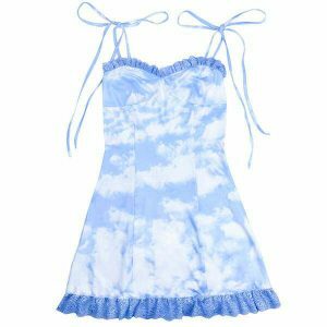 youthful sky mini dress   chic & vibrant y2k style 5472