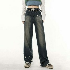 youthful star child wide leg jeans   retro & trendy fit 6583