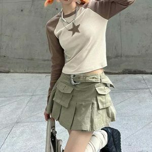 youthful star girl brown top long sleeve & chic appeal 8411