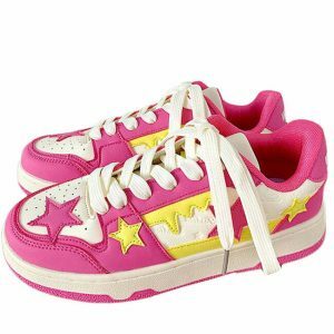 youthful star sneakers in lollipop candy pink & yellow 6724