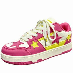 youthful star sneakers in lollipop candy pink & yellow 7706