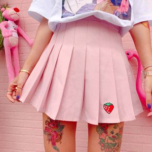 youthful strawberry mini skirt   chic & vibrant streetwear 7510