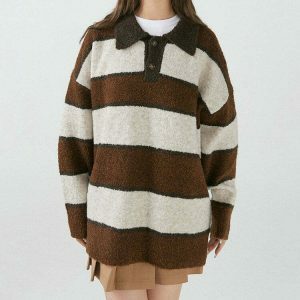 youthful striped pullover coffee shop vibes & style 2882