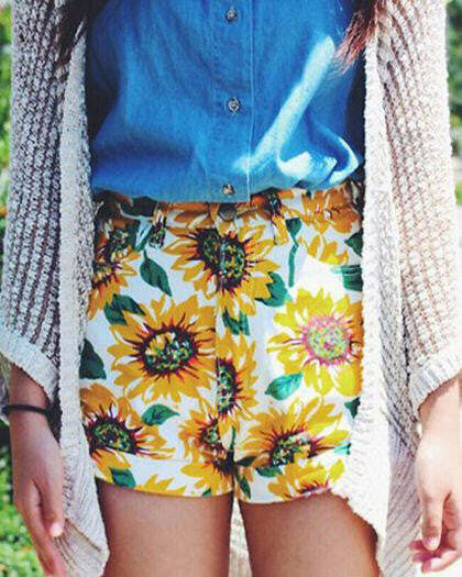 youthful sunflower shorts   vibrant & summer ready style 2890